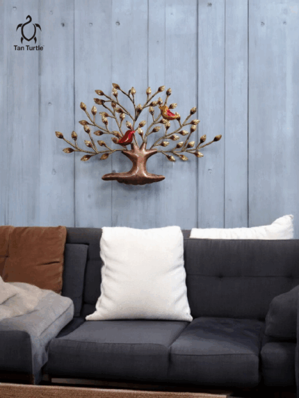 Tan Turtle antique metal tree Wall décor